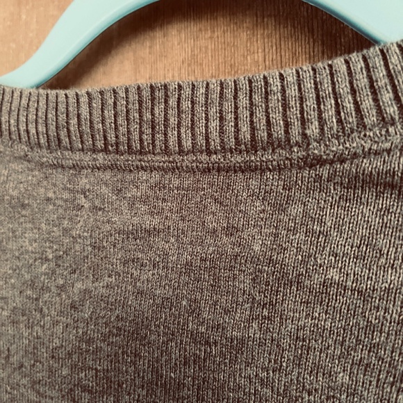 Eddie Bauer Sweater Mens TXL Olive Brown Cotton Merino Blend Fine Knit V-neck - Picture 12 of 14